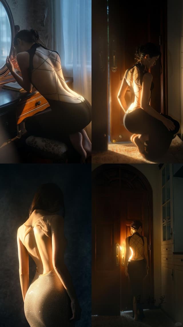 全屏光影美背